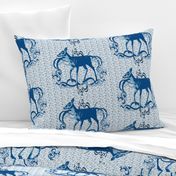 11x9-Inch Repeat of Graceful Deer in Classic Blue