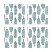 banana leaf - tropical leaves - dusty blue on white - LAD20