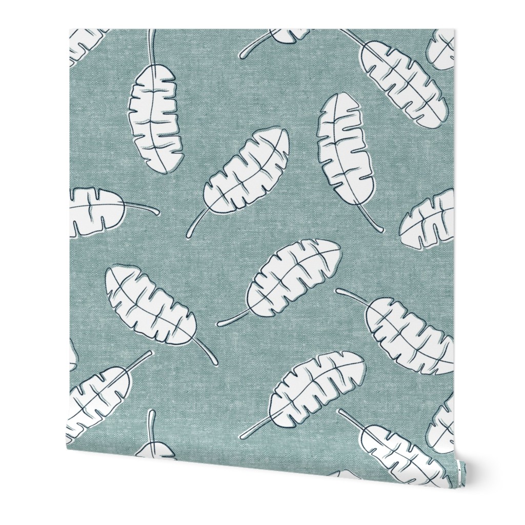 banana leaf - tropical leaves - toss on dusty blue  - LAD20