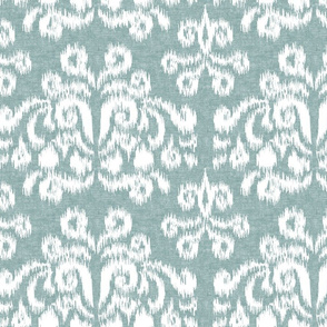 ikat  -  white on dusty blue - LAD20