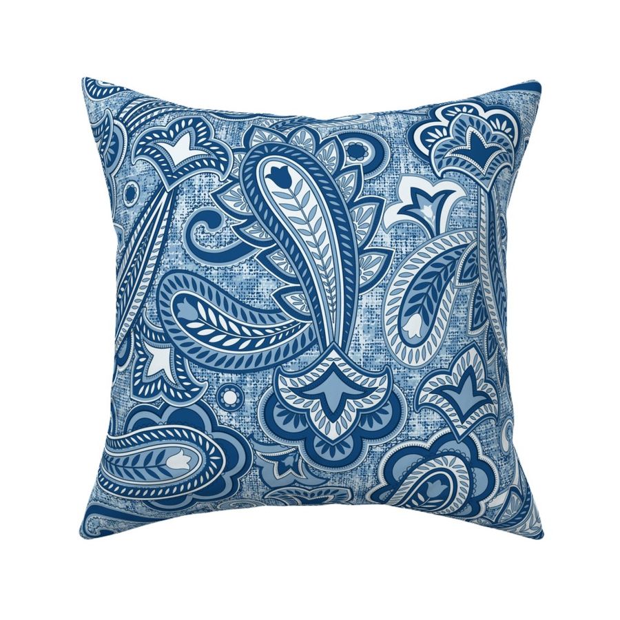 Paisley Blue Large Scale Fabric | Spoonflower