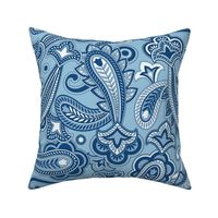 Tara Paisley Light Blue Large Scale