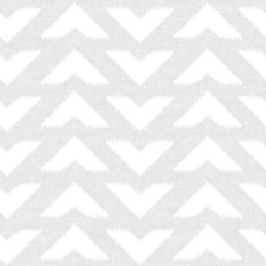 ikat arrow chevrons - white on light grey - LAD20