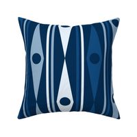 Jumbo Shades of Blue Harlequin Diamond Stripes