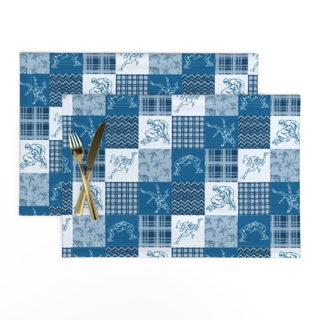 Wreslting Blue Cheater Quilt 