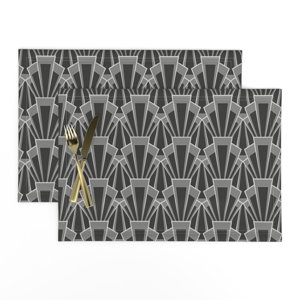 Grey Art Deco Scallop - Large