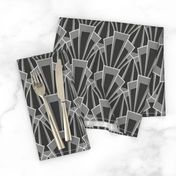 Grey Art Deco Scallop - Large