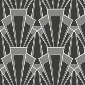 Grey Art Deco Scallop - Large