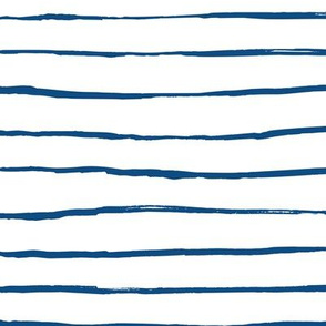 classic blue marine stripes  - medium scale 