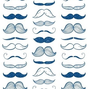 classic blue mustaches  -  small scale 