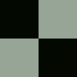 JP17 - Cheater Quilt Checkerboard  in 7 inch squares of Nearly Black Sage Green and Sage Green Pastel