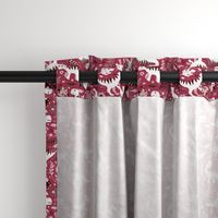 Dino Floral in Deep Berry Pink - small print