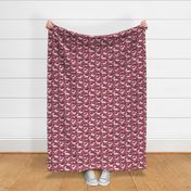 Dino Floral in Deep Berry Pink - small print