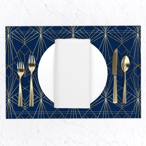 Art Deco on Navy Blue