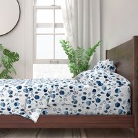 leaves and acorns in classic blue