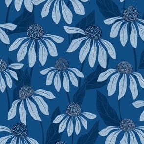 Classic Blue Echinacea Floral - Medium