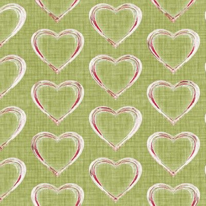 Faded French Hearts - Green