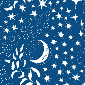 Moon Among the Stars -  Classic Blue Version - Large Scale