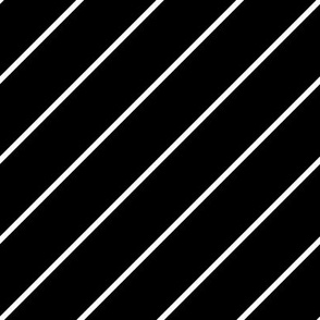 Thin Diagonal Stripes Pattern | White on Black