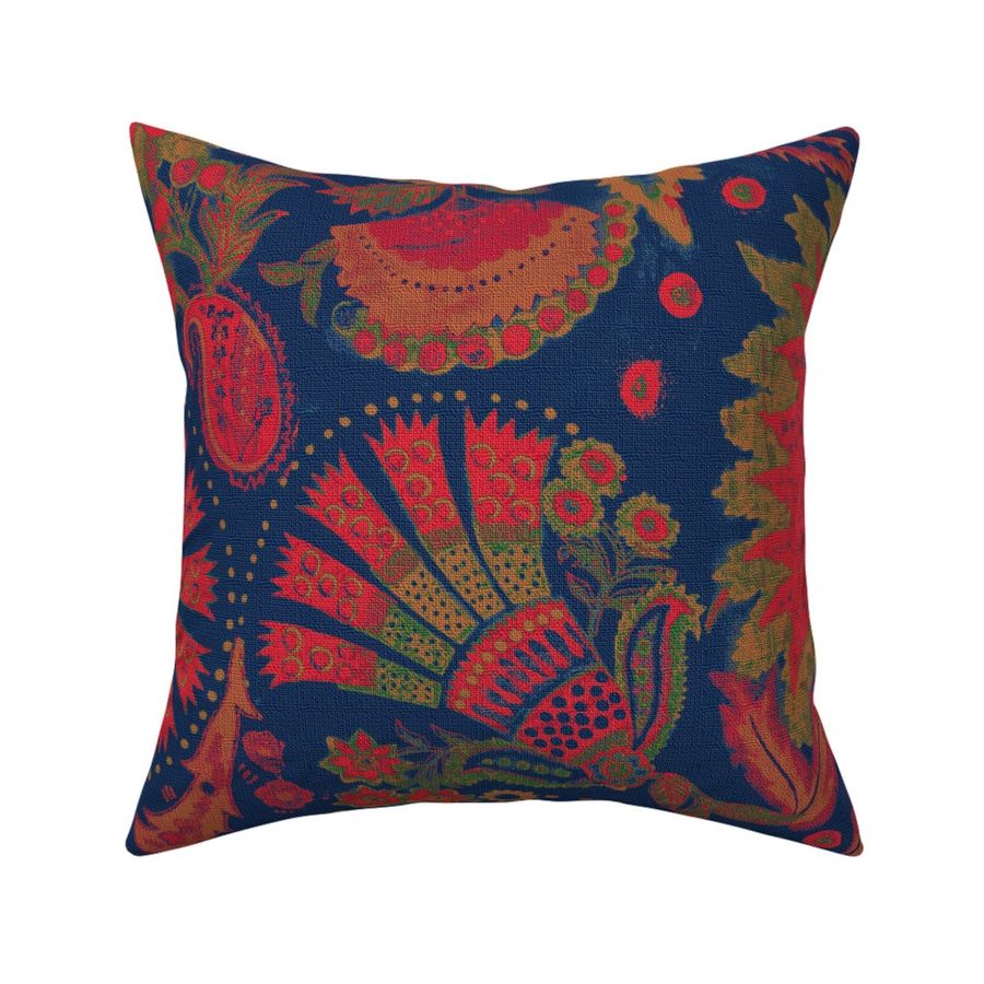 indian block print (Blue red)