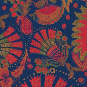 indian block print (Blue red)