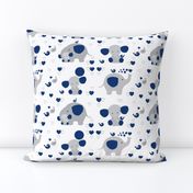 Navy blue elephant baby boy nursery