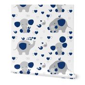 Navy blue elephant baby boy nursery