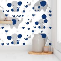 Navy blue elephant baby boy nursery