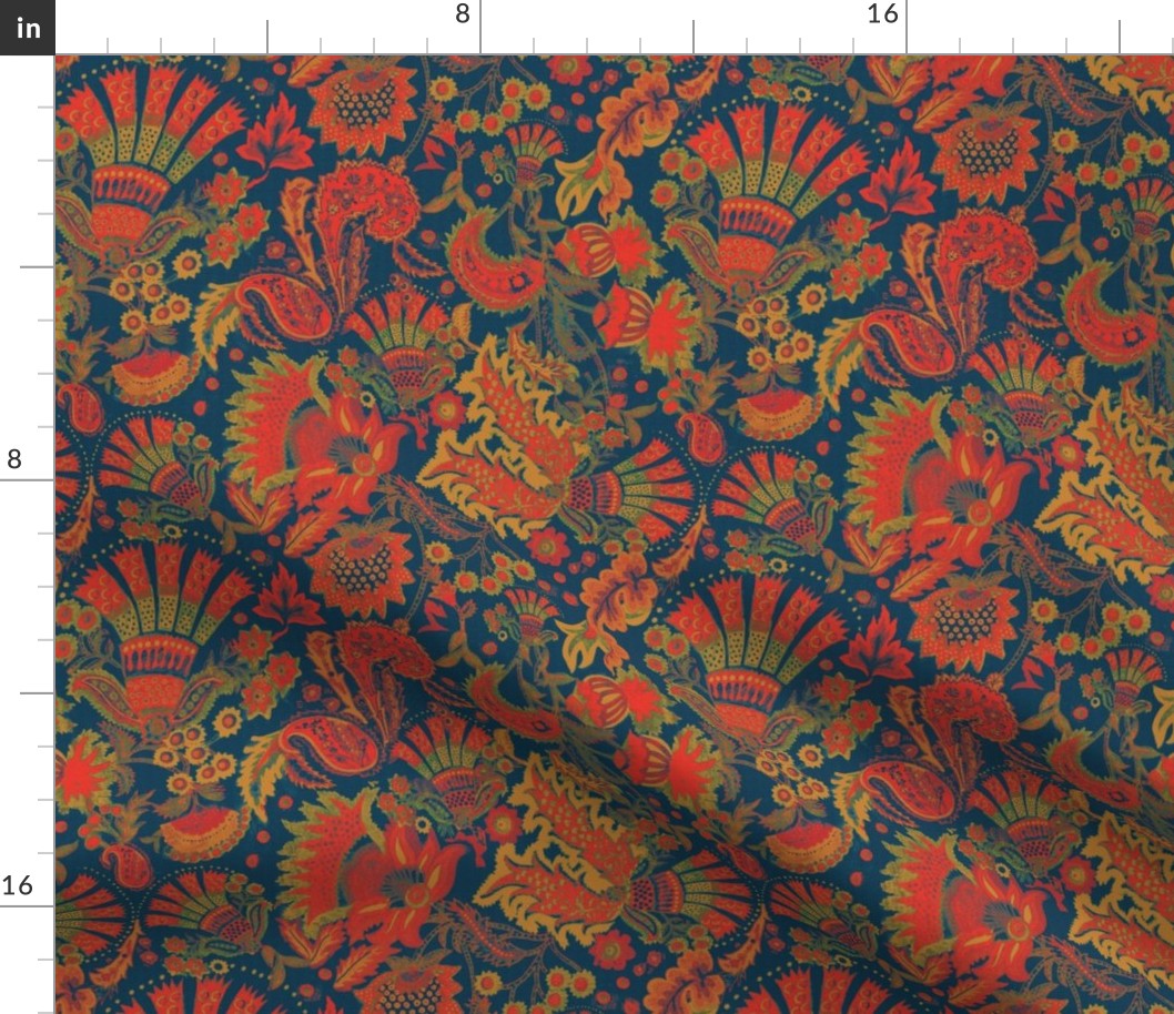 indian block print (Blue red)0225