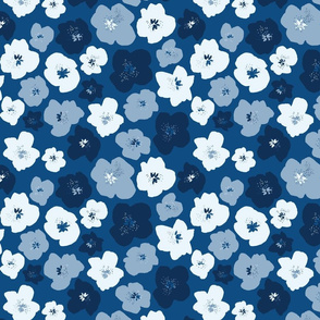Classic Blue Freckled Flowers