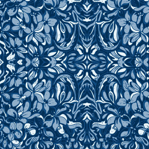 classic blue floral tapestry