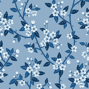Spring Blossoms blue large