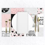 MomLife//Coffee//Pink - Wholecloth Cheat Quilt 