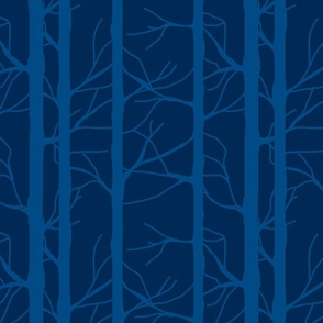blue trees monochrome
