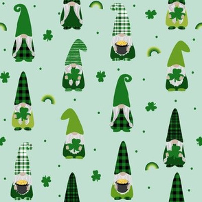 st patricks day gnome fabric - scandi gnome, gnome design, lucky gnome - mint