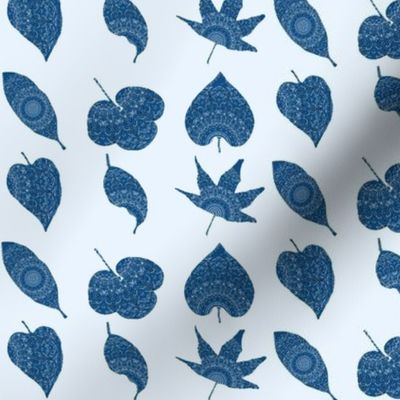 Classic Blue Leaves - Mehndi Leaf Designs