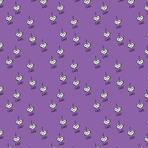 I Heart Cats  on Purple