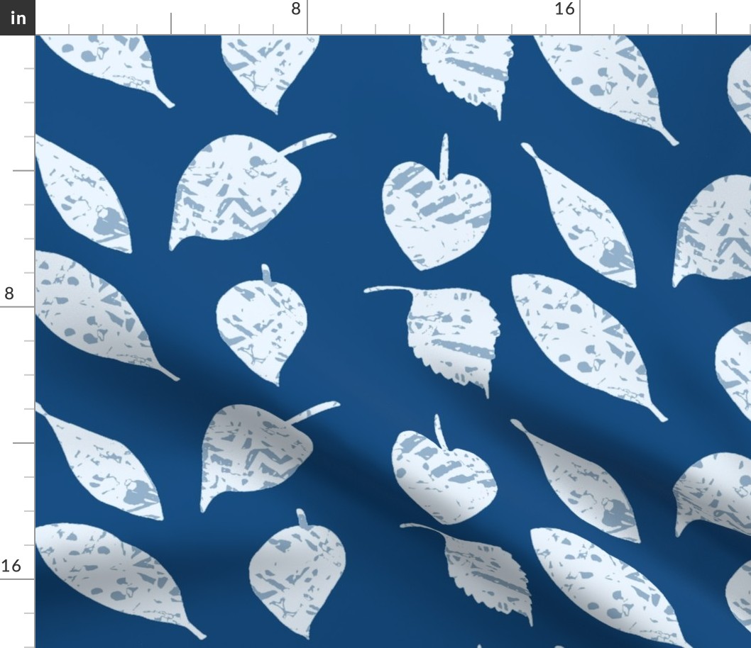 Classic Blue Leaves - Rain Dappled Leaves