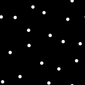Random Confetti Dot Pattern | White on Black