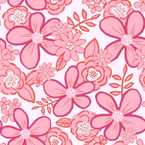 Pink Tones Floral, XL