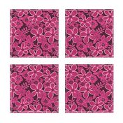 Magenta Rosewood tones floral, medium