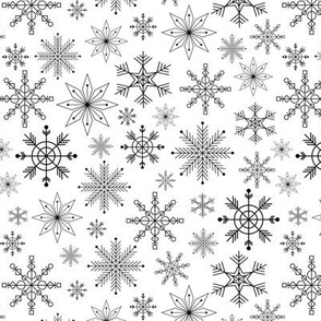 Snowflakes black and white
