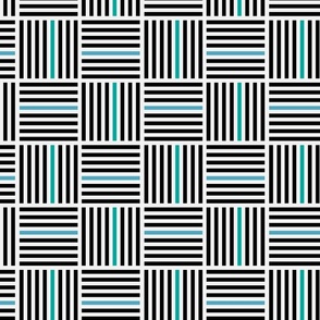 Striped Black Blue and Green