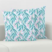 Budding Vines Floral - Pink Teal