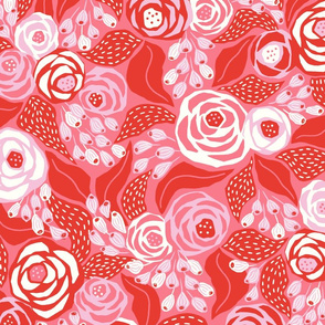red papercut roses/large scale