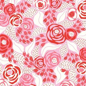 pink papercut roses/large scale