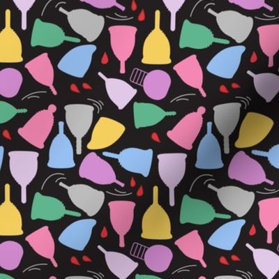 Menstrual Cups on Black