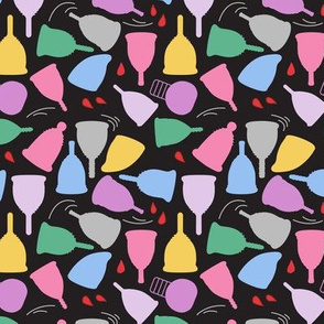 Menstrual Cups on Black