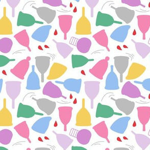 Menstrual Cups on White