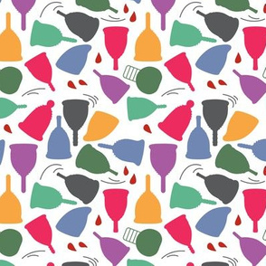 Menstrual Cups Brights on White